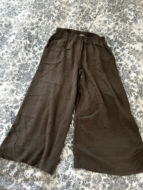 Carly Jean Los Angeles Olive Taupe Elastic Waist Pants